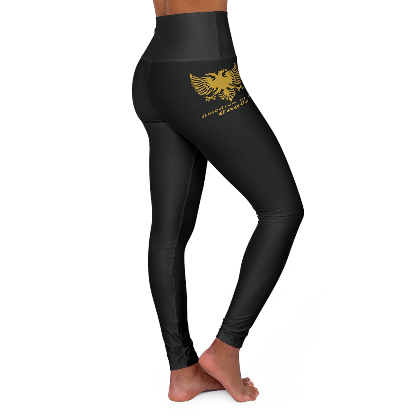 High Waisted Yoga Leggings (AOP) - Children of the Eagle Design